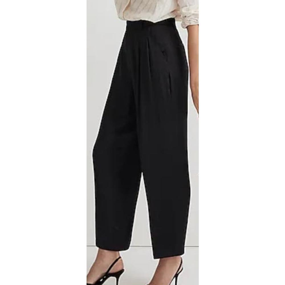 Madewell The Turner Tapered Tall Satin Workwear Pants US Women's 6T New